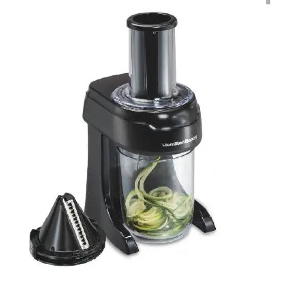 Hamilton Beach 3-Cone Spiralizer - Black: Electric Veggie & Zucchini Spiralizer, Food Slicer, Dishwasher-Safe Parts image {1}