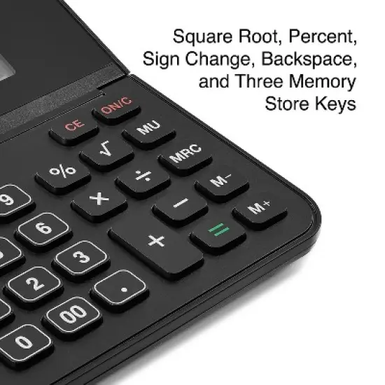 TRU RED Staples 10-Digit Battery/Solar Powered Basic Calculator Black (TR250/ST250-CC) image {2}