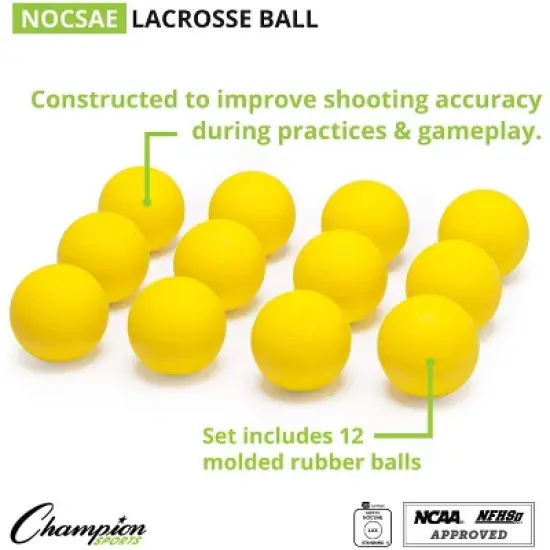 Champion Sports Official Lacrosse Balls - 12 Pack - Yellow image {3}