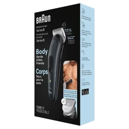 Braun Series 3 BG3340 Men's Rechargeable Body Groomer + 2 Attachment Combs image {1}