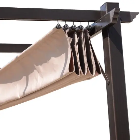 Outsunny Outdoor Retractable Pergola Canopy, Aluminum Patio Pergola, Backyard Shade Shelter for Porch Party, Garden, Grill Gazebo image {4}