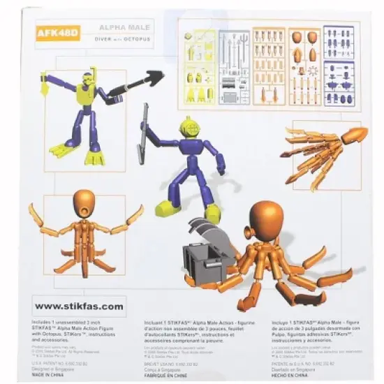 Saizon Stikfas Alpha Male Diver with Octopus 3" Mini Figure image {1}