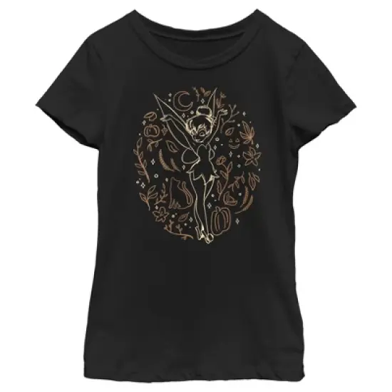 Girl's Peter Pan Tinkerbell Spooky Line Art T-Shirt image {5}