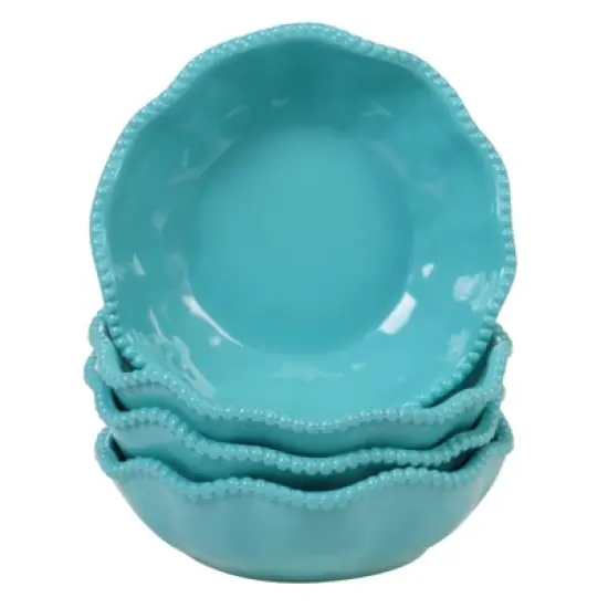 Certified International 12pc Melamine Perlette Dinnerware Set Teal image {3}