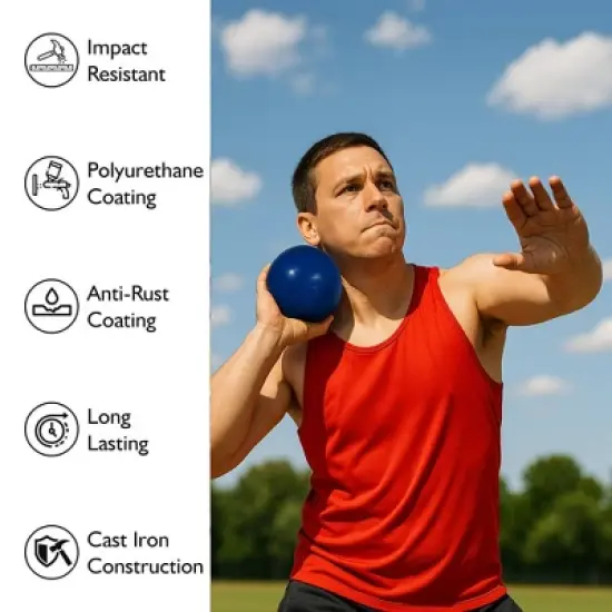 Amber Fight Gear Precision Performance Iron Shot Put,versatile for training& competition,with sturdy cast iron build and durable polyurethane coating. image {9}