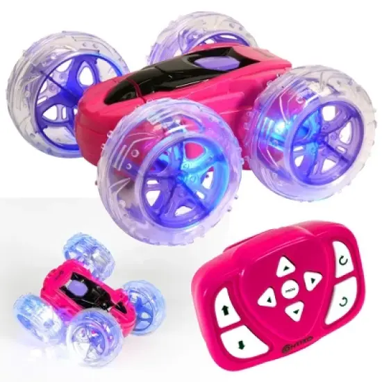 Contixo SC3 RC Flip Racer Stunt Car 2-pack Pink and Blue image {8}