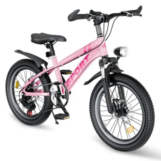 NicBex 20/24" Kids Mountain Bike with Front Suspension for Girls & Boys Aged 7-12,Shimano 7-Speed Gears,Carbon Steel Frame,LED Lights image {5}