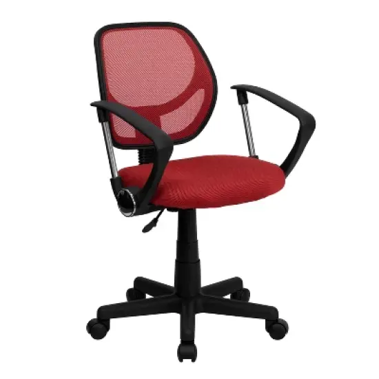 Emma and Oliver Mid-Back Mesh Swivel Task Office Chair with Curved Square Back and Arms image {12}