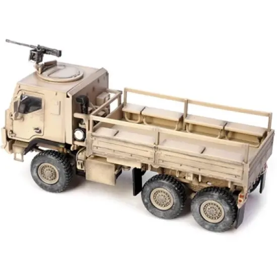 M1083 MTV (Medium Tactical Vehicle) Armored Cab Cargo Truck w/Turret Desert Camouflage US Army 1/72 Diecast Model by Panzerkampf image {3}