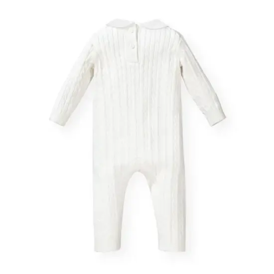 Hope & Henry Baby Cable Romper with Peter Pan Collar image {3}