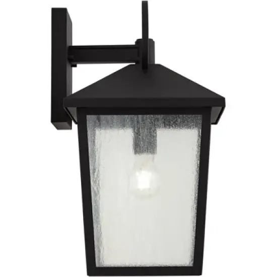 John Timberland Westmont 18" High Modern Outdoor Wall Light Fixture Mount Porch House Exterior Weatherproof Sand Black Aluminum Seeded Glass Shade image {5}