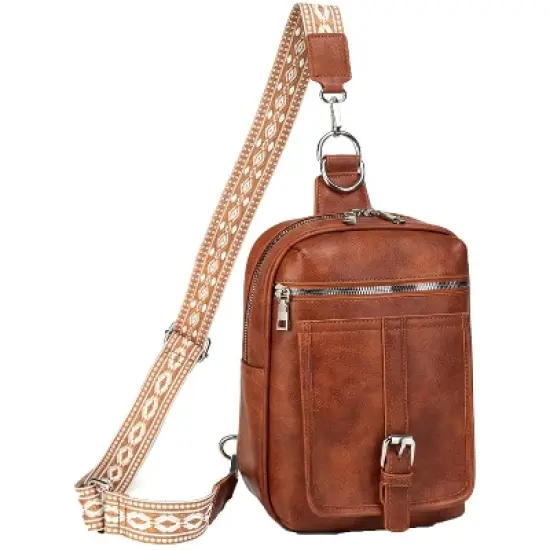 Itopfox 2-in-1 Sling Backpack with Removable Straps, Crossbody Purse for Women, Faux Leather Fanny Pack, Travel & Diaper Bag image {9}