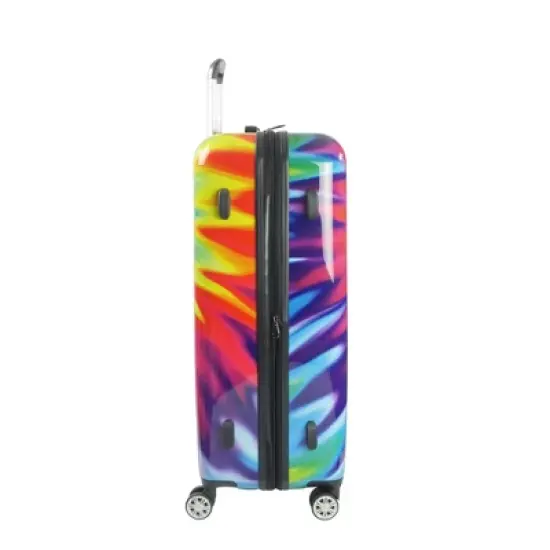 FUL Tie-dye Swirl 28 Inch Expandable Spinner Rolling Luggage Suitcase, ABS Hard Case, Upright, Tie-dye image {3}