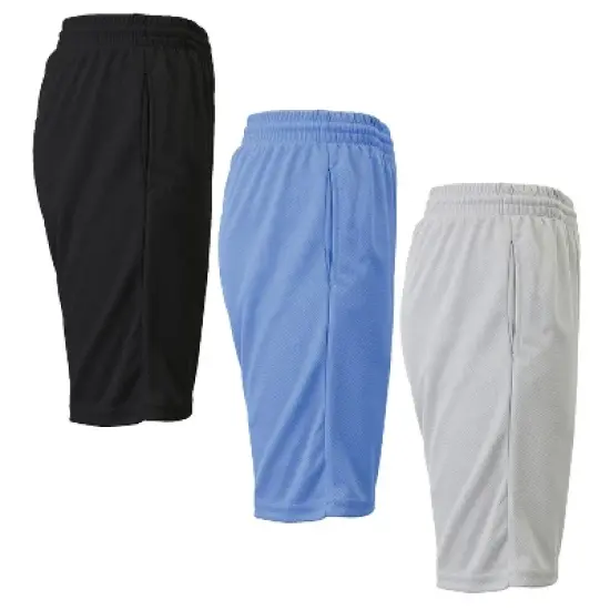 Galaxy By Harvic Men's Moisture Wicking Performance Basic Mesh Shorts-3 Pack image {2}