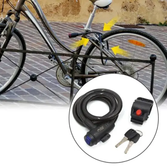 Unique Bargains Universal Bike Scooter Anti Thief Disc Safety Security Cable Wire Lock w/2 Keys image {3}