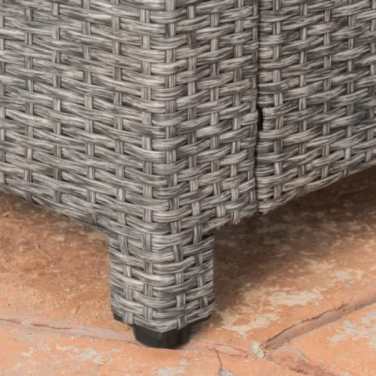 Puerta Wicker Club Chair - Mixed Black/Dark Gray - Christopher Knight Home: Weather-Resistant Patio Furniture image {3}