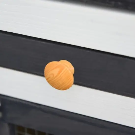 PawHut Large Rabbit Hutch with Double Runs, Wooden Guinea Pig Cage Outdoor  with Removable Tray, Ramps, Roof, 78" x 19" x 34", Gray image {4}