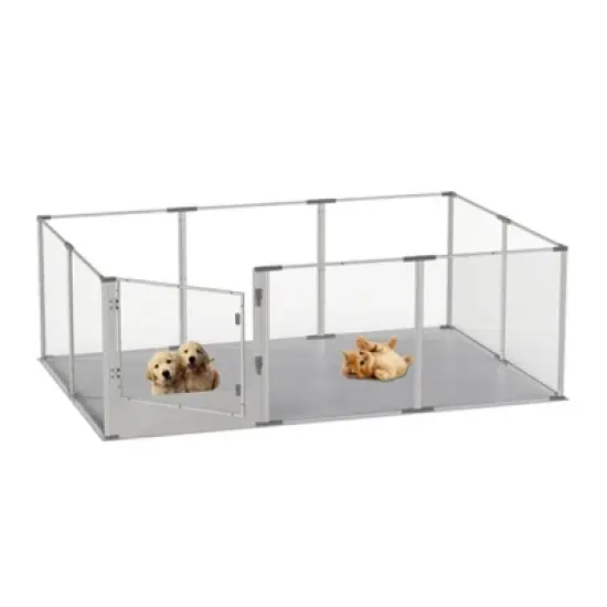 Artloge 6-10 Panels Large Heavy Duty Acrylic Dog Playpen Puppy Fence Safest Pet Enclosure Fertility Cage with Aviation Aluminum Frame & Waterproof Pad image {15}