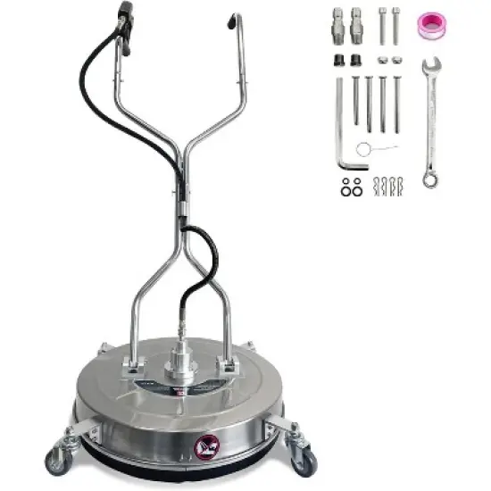 CuisinSmart 20" Stainless Steel Pressure Washer Surface Cleaner with 4 Wheels and Dual Handle, 4600 PSI Power Washer Attachment image {8}