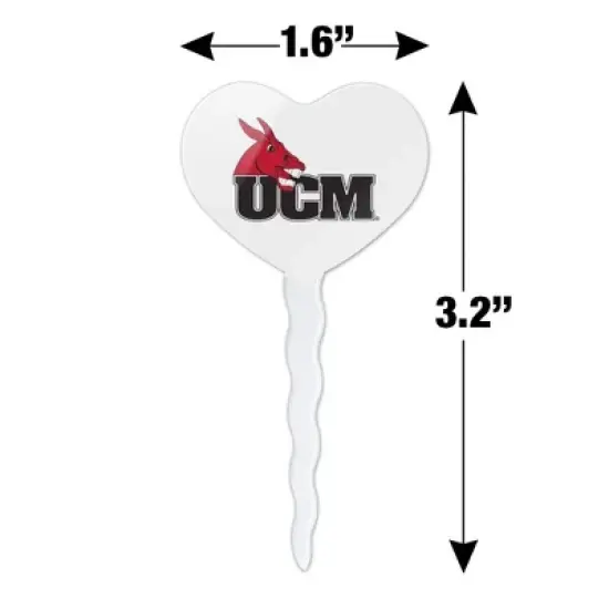 University of Central Missouri Primary Logo Heart Love Cupcake Picks Toppers Decoration Set of 6 image {5}