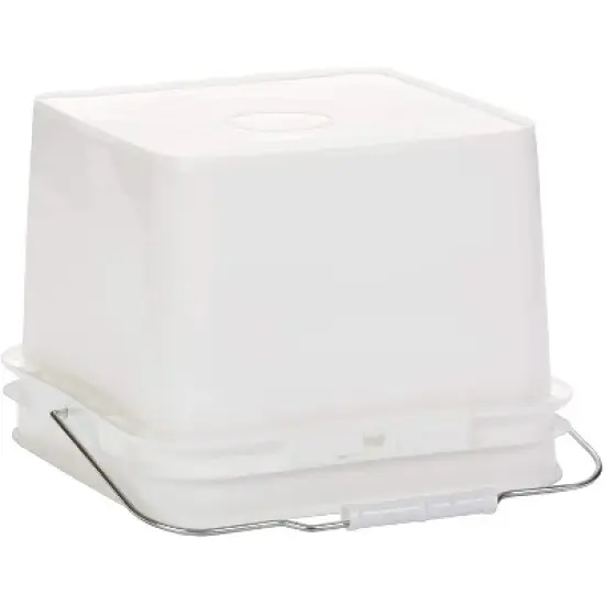 Little Giant BKTFDR2 Protective Plastic Honey Bee Feeding Bucket for Beekeeping, 2 Gallon Capacity, White image {1}