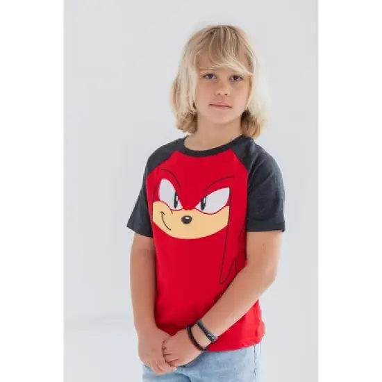 SEGA Sonic The Hedgehog Knuckles Tails 3 Pack Graphic T-Shirts Red/Blue/Yellow Little Kid to Big Kid image {1}