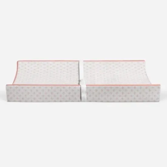 Bacati - Petals Quilted Muslin Changing Pad Cover Coral image {5}