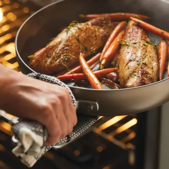 Anolon Advanced Home 10.25" & 12.75" Open Fry Pans Bronze image {4}