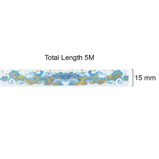 Wrapables Poetic Picturesque Gold Foil Washi Masking Tape, 15mm x 5M image {6}