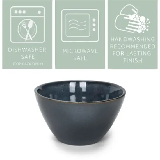 Elanze Designs Slant Side Glossy Ceramic 6.5 inch Contemporary Serving Bowl, Navy Blue image {1}
