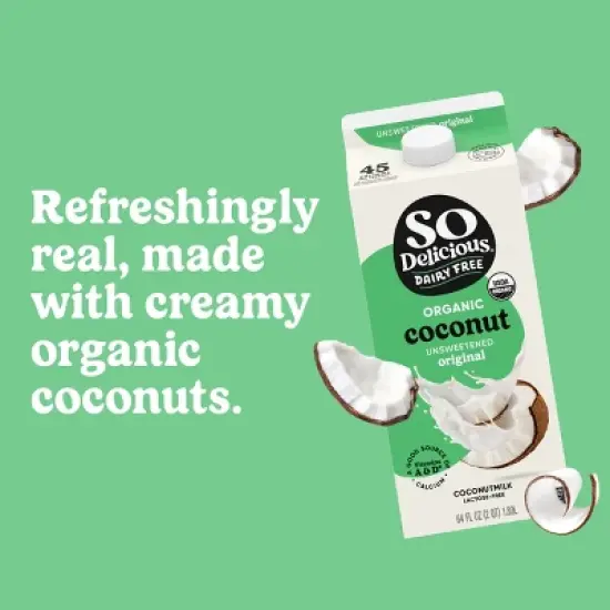 So Delicious Organic Unsweetened Dairy-Free Coconutmilk - 0.5gal image {2}