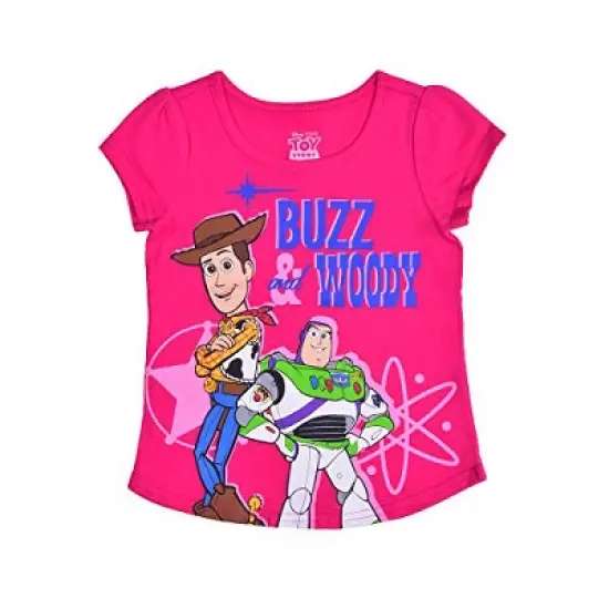 Disney Girl's 4-Pack Stand Back Fellas Toy Story Short Sleeve Graphic Tees for Toddler image {3}
