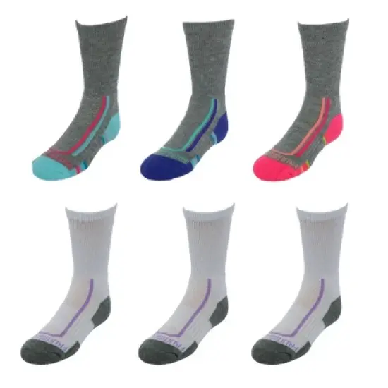 Fruit of the Loom Girl's Active Cushioned Crew Socks (6 Pack) image {5}