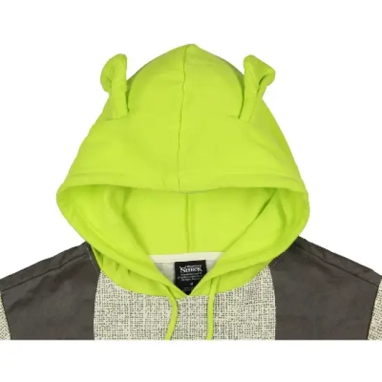 Shrek Costume Pullover Hoodie Sweatshirt With 3D Trumpet Ears On Hood image {3}