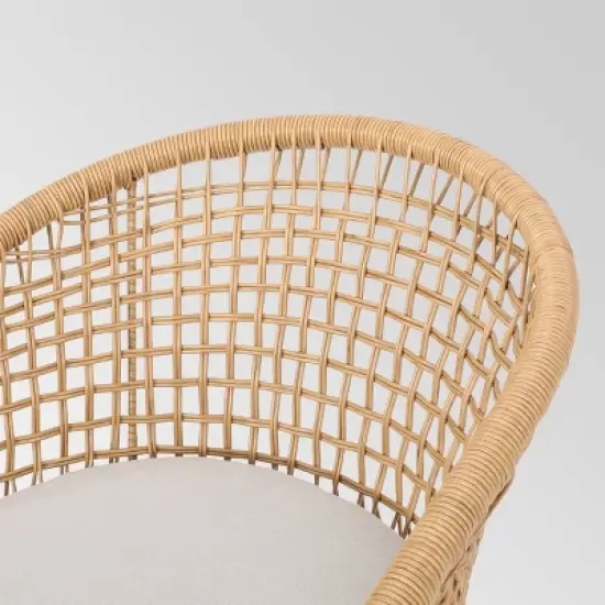 Arias Set of 2 Wicker Club Chair - Light Brown/Beige - Christopher Knight Home image {2}