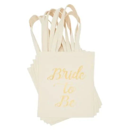 Blue Panda Bridal Shower Canvas Tote Bag - 5-Pack Reusable Shopping Bags for Wedding Favors, Bachelorette Party Gifts, and Bridal Shower, 13.5x12" image {4}