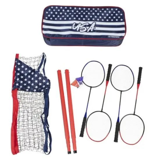 Zume Games Patriotic Portable Badminton Lawn Sports Set image {1}