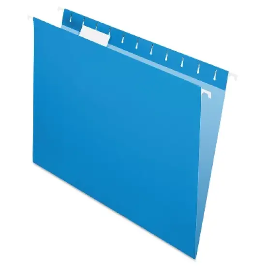 Pendaflex Essentials Colored Hanging Folders 1/5 Tab Letter Blue 25/Box 81603 image {5}