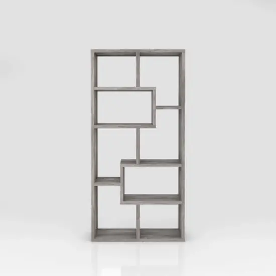 70.98" Crusiton Versatile Bookcase Vintage Gray Oak - miBasics image {12}