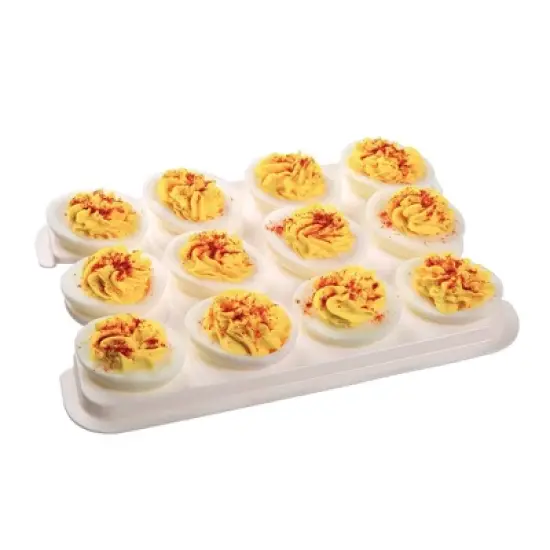 SnapLock Collapsible Deviled Egg Carrier: Dishwasher-Safe, Polypropylene & Silicone, Food Transport Holder image {2}