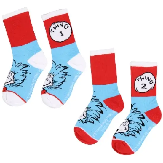 Dr. Seuss Book Titles and Characters Kids Week Of Socks Box Set 7 Pairs Multicoloured image {6}