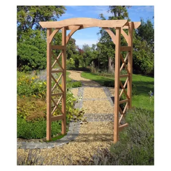 7' Canadian Hemlock Weatherproof Arbor - Natural - Merry Products image {2}
