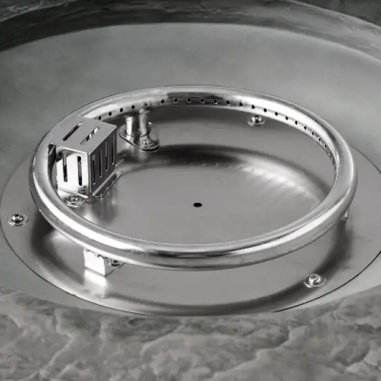 GDFStudio Broadway Outdoor 40,000 BTU Lightweight Concrete Fire Pit Table, Gray/Light Brown image {4}