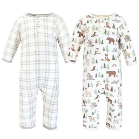 Hudson Baby Infant Boy Premium Quilted Coveralls, Forest Animals image {7}