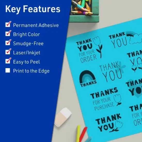 Avery Bright Blue Sticker Paper, 8.5" x 11" Rectangle image {1}