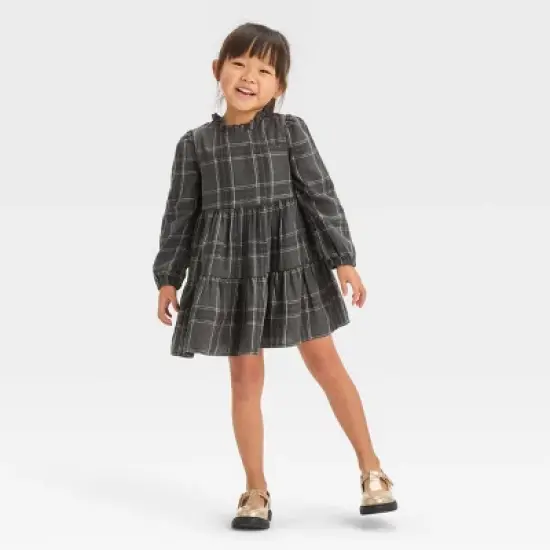 Toddler Girls' Plaid Long Sleeve Dress - Cat & Jack&trade; image {4}