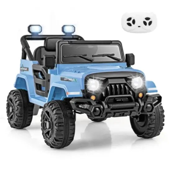 Costway 12V Kids Ride on Truck Car w/Remote Control, Threaded Wheels 3 Speeds LED Lights image {11}