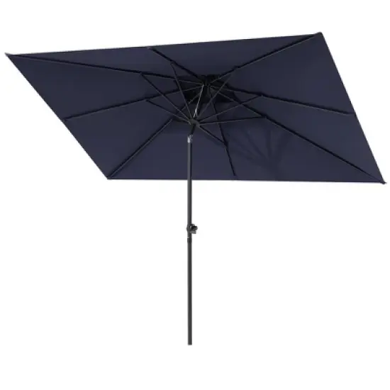 Crestlive Products 9 x 5 FT Double Top Patio Outdoor Umbrella Rectangular Tilting Parasol Waterproof image {13}