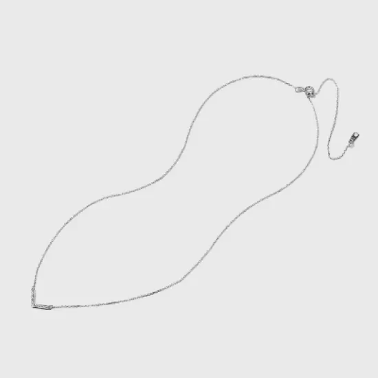 Sterling Silver Cubic Zirconia Chevron Chain Necklace - A New Day&trade; Silver image {2}