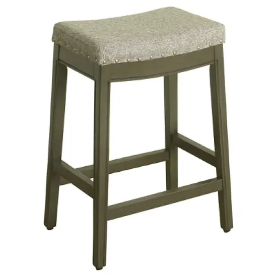 26" Blake Backless Counter Height Barstool with Nailheads - HomePop image {8}